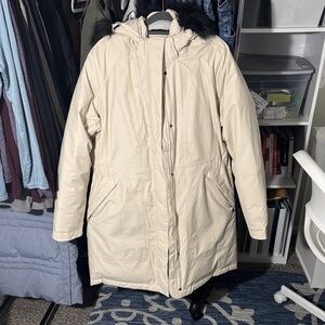 Northface women’s Cream Parka Coat